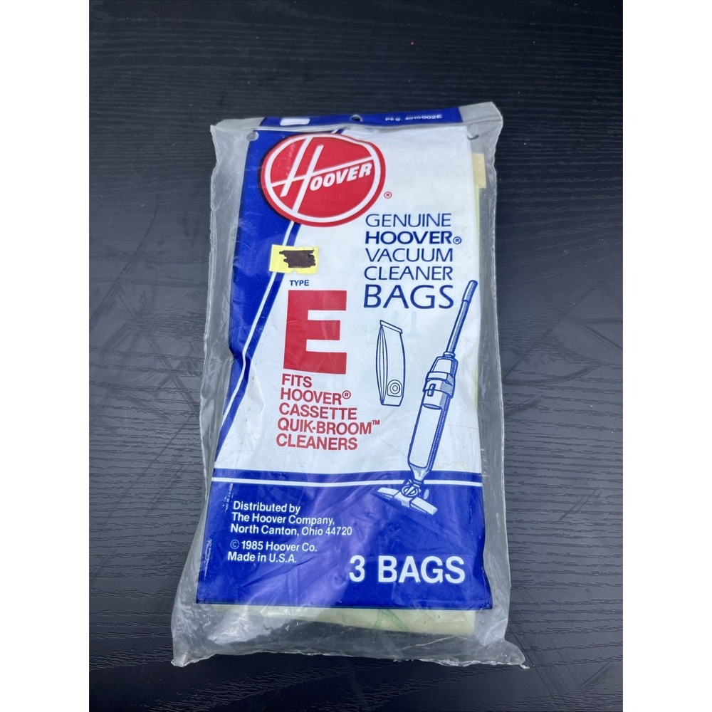 Genuine Hoover Type‎ E Cassette Quik Broom Vacuum Bags 3 Pack